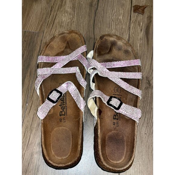 Betula By Birkenstock Pink Strappy Slip On Women's Sandals Size 42/11 - Picture 3 of 6